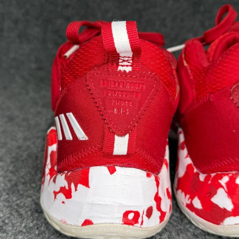 Adidas DON Issue 3 Basketball Shoes Mens 10 Team Power Red Paint Smudge Athletic
